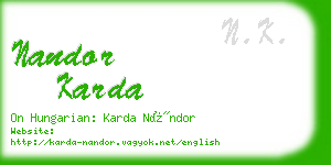 nandor karda business card